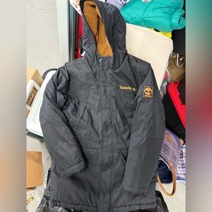 Timberland Black  big kids Large 14-16 years boys girls Jacket with Gold Logo